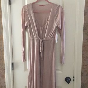 Taupe/rose Jersey Dress Velvet Brand Small